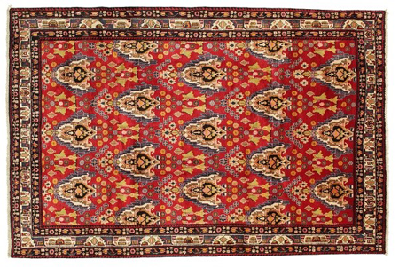 pattern, knot, design and colors of the afshar handmade carpet