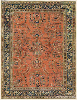 Mahajiran Sarouk style handmade carpet