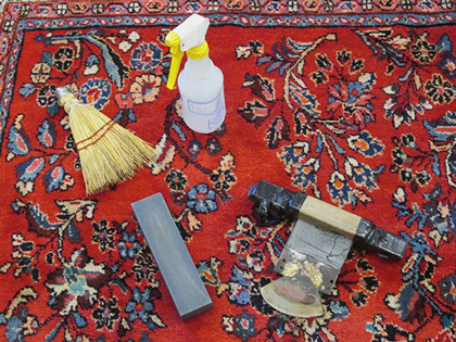 shearing stages of faded and dameged carpets